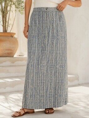 Deborah Murray Made in Canada Embroidered Maxi Skirt Boho Cottagecore